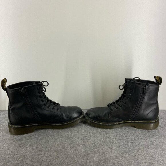 Dr. Martens Delaney Junior Size 5 Lace Up Black Leather Combat Ankle Boot - Picture 6 of 15